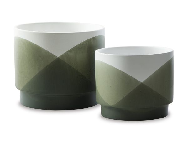 Ashley Furniture Ardenridge Planter (Set of 2) in Green/White