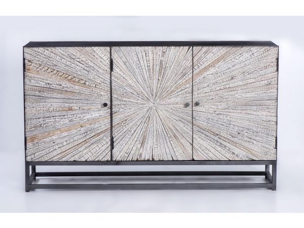 Astral Plains 3 Door Accent Cabinet in Reclaimed Grey