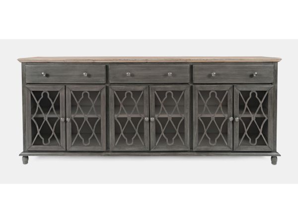 Aurora Hills 6 Door Accent Cabinet in Brushed Grey