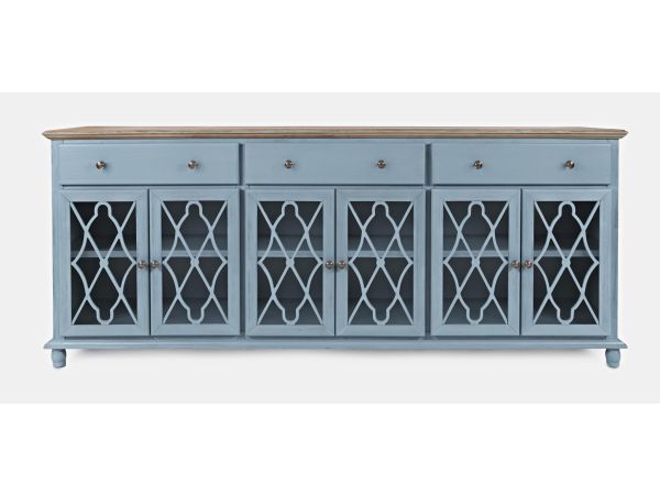 Aurora Hills 6 Door Accent Cabinet in Brushed Blue