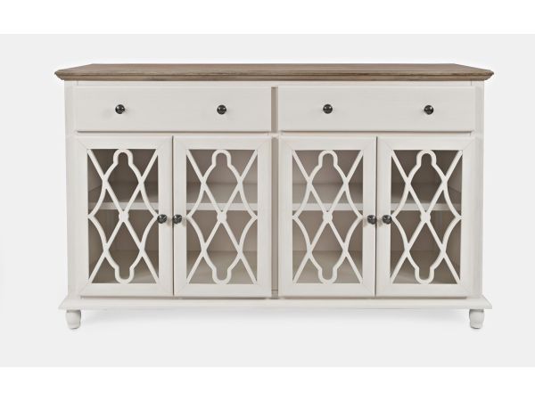 Aurora Hills 4 Door Accent Cabinet in Brushed White