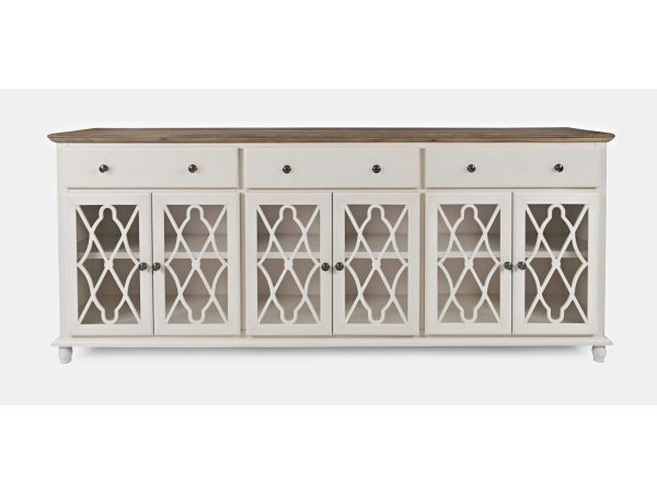 Aurora Hills 6 Door Accent Cabinet in Brushed White