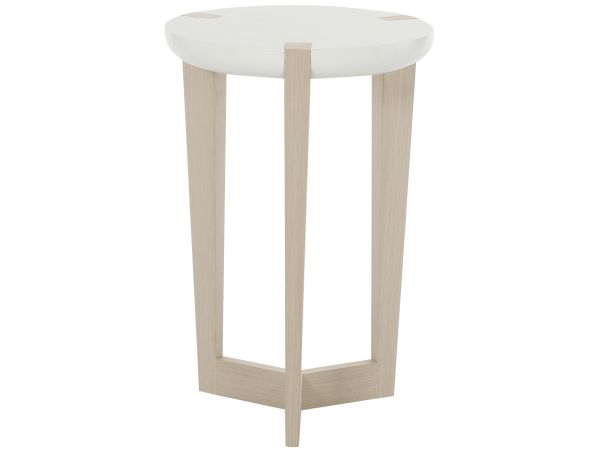 Bernhardt Furniture Axiom Accent Table in Linear White & Gray