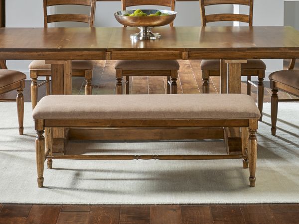 A-America Bennett Upholstered Bench in Smoky Quartz 