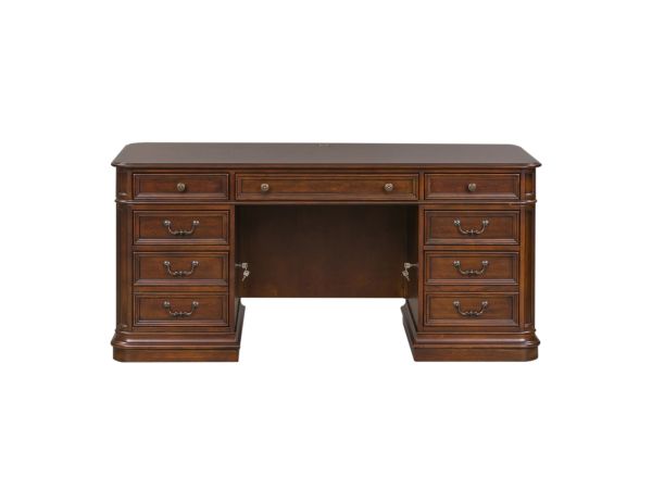 Liberty Furniture Brayton Manor Jr Executive Desk in Cognac