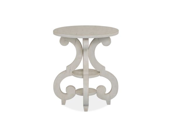 Bronwyn Round Accent Table in Alabaster