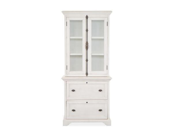 Bronwyn Lateral File with Hutch in Alabaster and Toasted Nutmeg