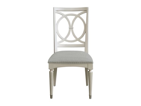 Zoey Wood Back Side Chair 2/ctn in Silver