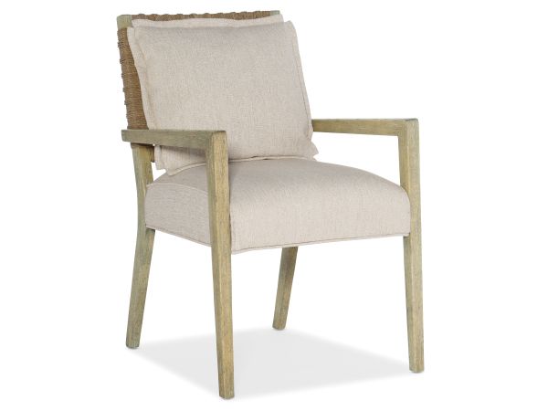 Hooker Furniture Surfrider Woven Back Arm Chair in Driftwood