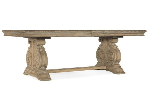 Hooker Furniture Castella Rectangle Dining Table with 2-20in Leaves in Antique Slate