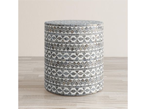 Capri Large Accent Table in Grey Tribal