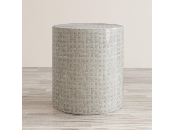 Capri Large Accent Table in Grey Basket Weave