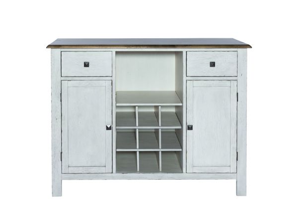 Liberty Furniture Carolina Crossing Server in White w/ Antique Honey Tops