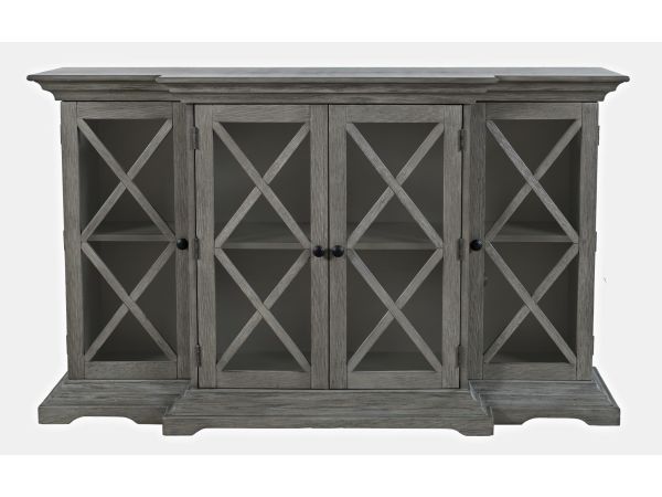 Carrington Small Breakfront Cabinet in Brushed Grey