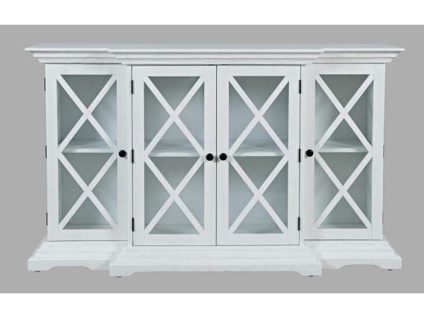 Carrington Small Breakfront Cabinet in Brushed White