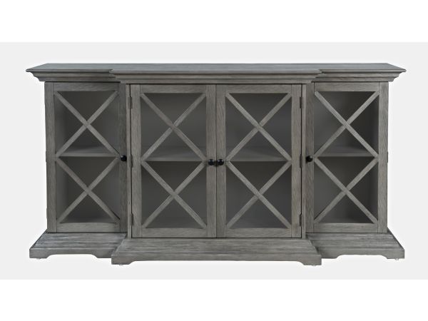 Carrington Large Breakfront Cabinet in Brushed Grey