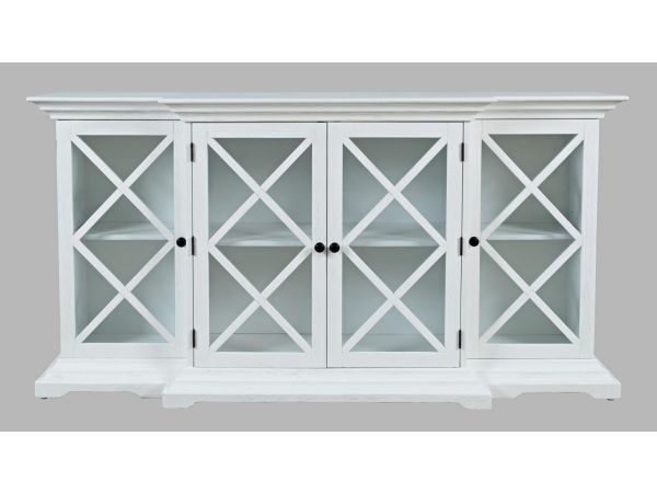 Carrington Large Breakfront Cabinet in Brushed White