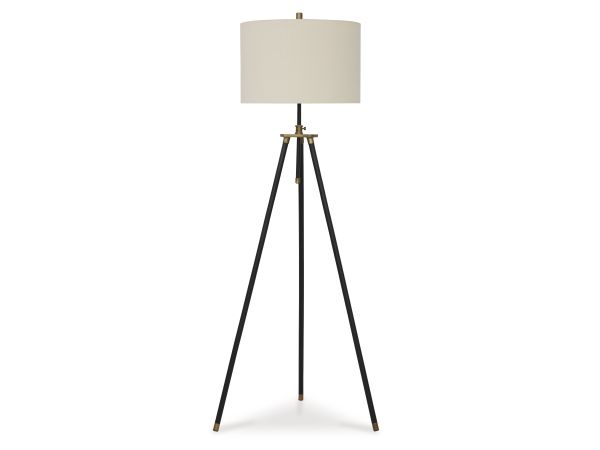Ashley Furniture Cashner Floor Lamp in Black/Gold