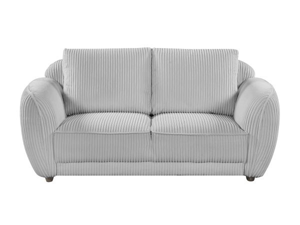 Chintaly Imports Charleston Modern Loveseat w/ Channel Pattern & Wooden Legs in Gray