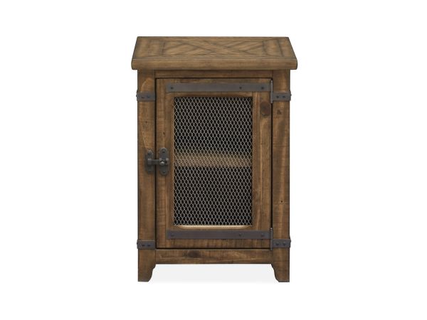 Chesterfield Chairside End Table in Farmhouse Timber