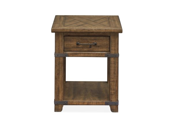 Chesterfield Rectangular End Table in Farmhouse Timber