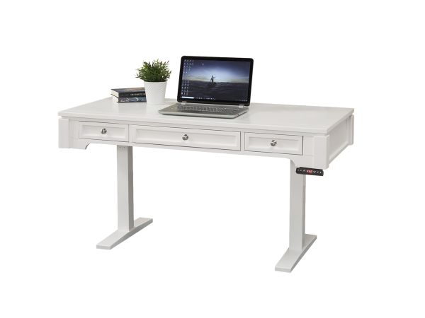 Boca 57 In. Power Lift Desk in Cottage White