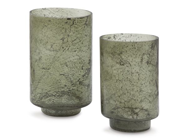 Ashley Furniture Clarkton Candle Holder Set (Set of 2) in Green