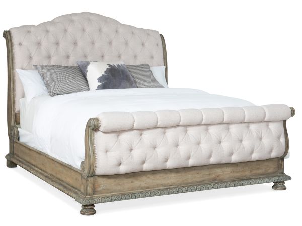 Hooker Furniture Castella Tufted Bed in Beige