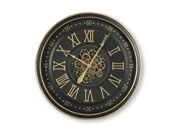 Ashley Furniture Dairton Wall Clock in Black/Gold