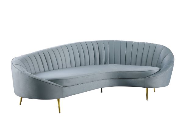 Chintaly Imports Dallas Modern Chaise-Style Sofa w/ Pet & Stain Resistant Fabric in Teal