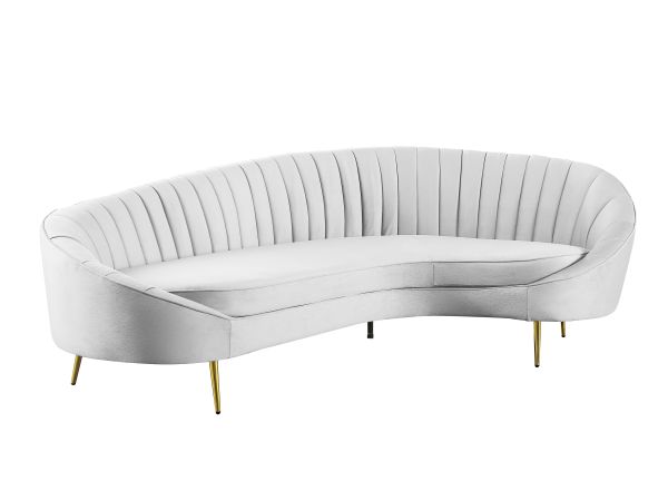 Chintaly Imports Dallas Modern Chaise-Style Sofa w/ Pet & Stain Resistant Fabric in Gray