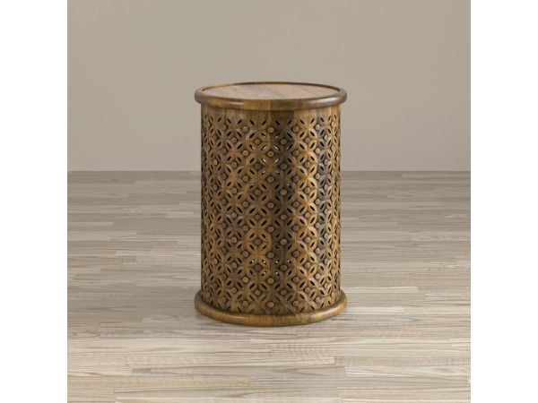 Decker Large Drum Table in Mango
