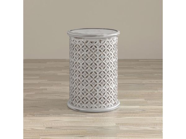 Decker Large Drum Table in Antique White