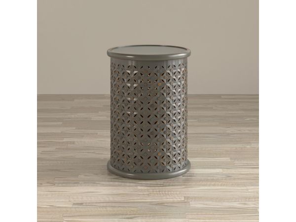 Decker Large Drum Table in Antique Grey