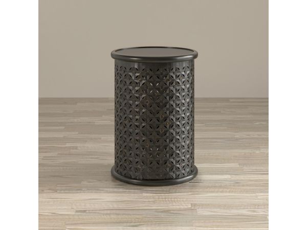 Decker Large Drum Table in Antique Black