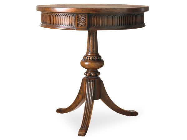 Hooker Furniture Round Pedestal Accent Table in Medium Wood