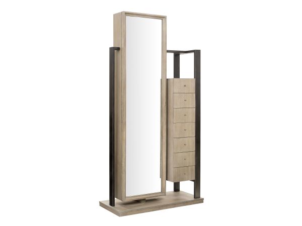 Pulaski Accents Mirror Semanier with Storage in Vanilla finish