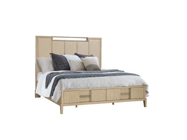 Samuel Lawrence Kendall Upholstered Storage Bed in Alabaster finish