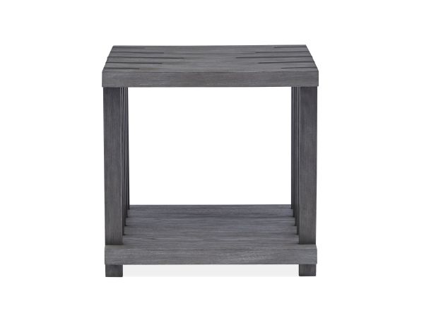 Eldridge Rectangular End Table in Weathered Gravel