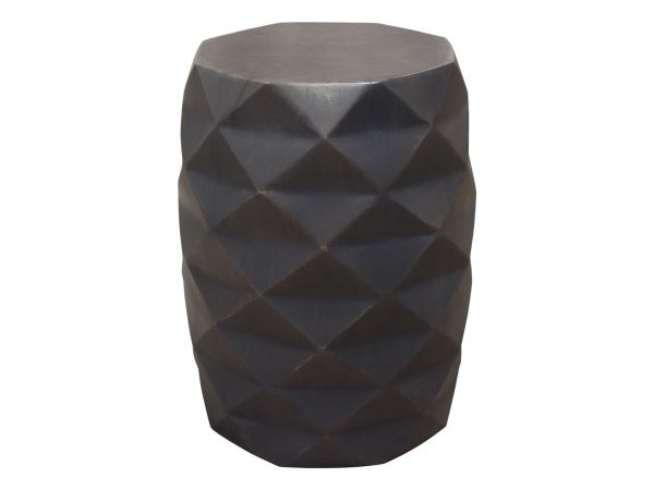 Diamond Sofa Fig Solid Mango Wood Accent Table in Grey w/ Geometric Motif