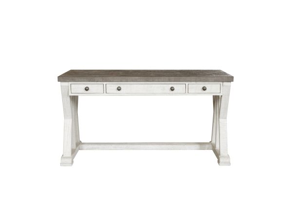Samuel Lawrence Valley Ridge 3 Drawer Desk in Distressed White Finish