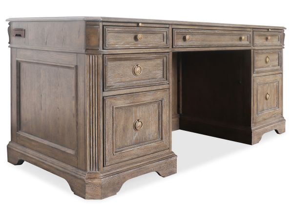 Hooker Furniture Sutter Junior Executive Desk in Medium Wood