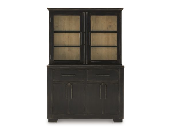 Ashley Furniture Galliden Dining Buffet and Hutch in Black/Brown