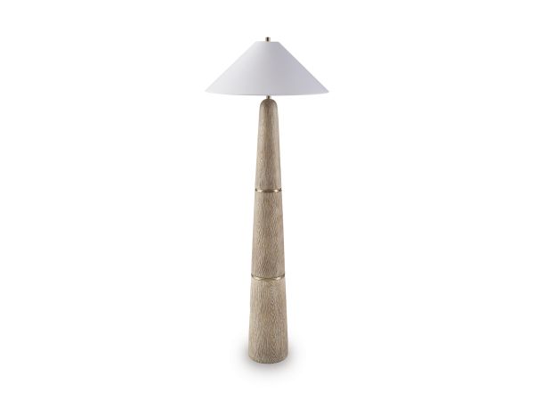 Ashley Furniture Gasparleigh Floor Lamp in Brown/Gold