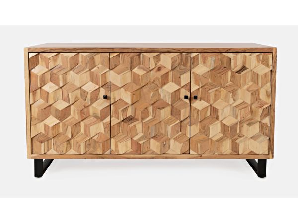 Geometrix 3 Door Accent Cabinet in Natural