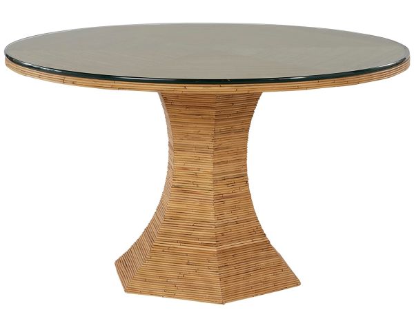 Getaway Nantucket Round Dining Table in Natural Rattan
