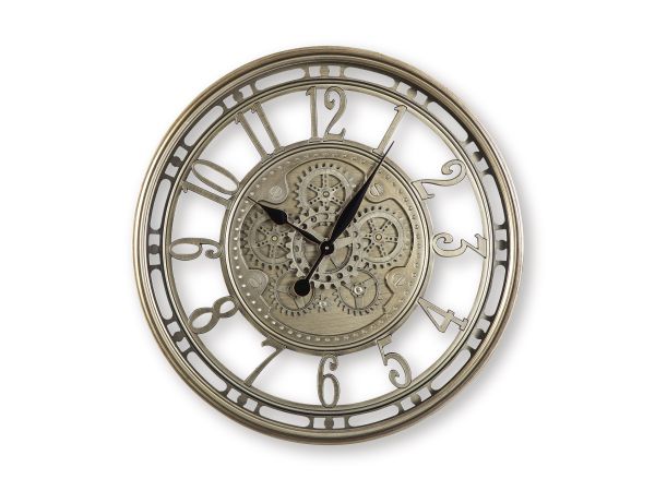 Ashley Furniture Gilover Wall Clock in Champagne