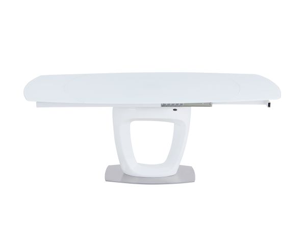 Chintaly Imports Giuliana Contemporary Extendable Starphire Glass Dining Table in Gloss White