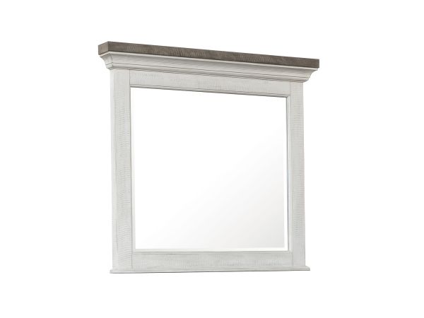 Samuel Lawrence Valley Ridge Dresser Mirror in Distressed White Finish