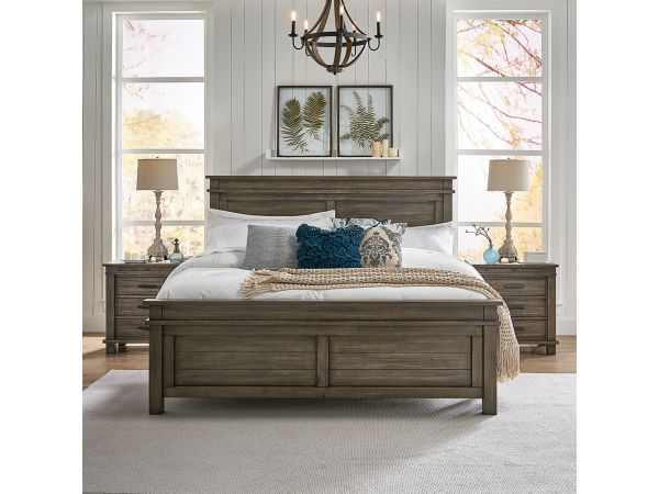 A-America Glacier Point Panel Bed in Greystone 